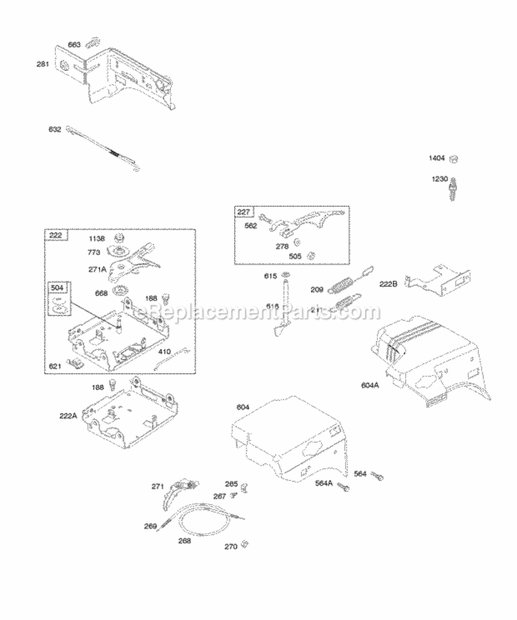 Controls Governor Spring Diagram and Parts List for 210417-0134-E1  Briggs and Stratton Engine
